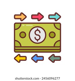 Cash flow icon in vector. Logotype
