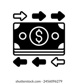 Cash flow icon in vector. Logotype
