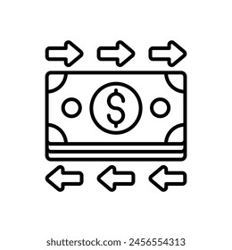 Cash flow icon in vector. Logotype
