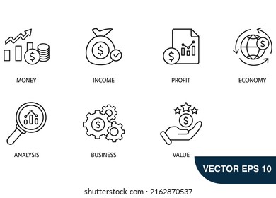 cash flow icons set . cash flow pack symbol vector elements for infographic web