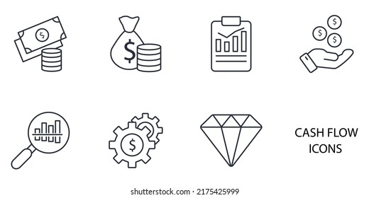 cash flow icons set . cash flow pack symbol vector elements for infographic web
