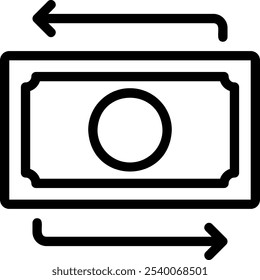 ícone da linha do fluxo de caixa ilustração vetor