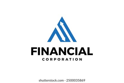 Icono de forma de triángulo de diseño de logotipo de flujo de efectivo