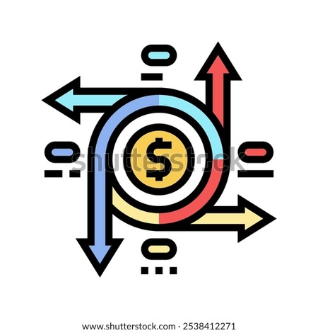 cash flow management business process color icon vector. cash flow management business process sign. isolated symbol illustration
