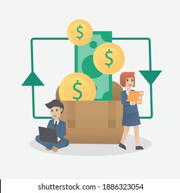 Cash Flow Management Financial  In Business Concept,
Business Man Plan To Make Money Or Profit,increase Growth And Liquidity In Business,Vector Illustration.