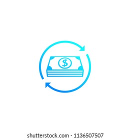 cash flow, money return icon