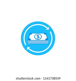 cash flow, money return vector icon