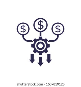 cash flow optimization icon on white