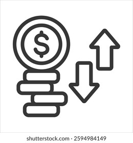 Cash Flow Outline Icon Vector Illustration