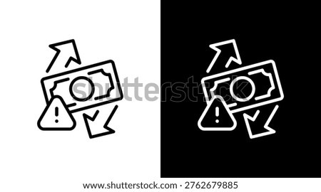 Cash Flow Risk White Icon Set Design