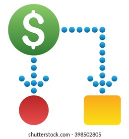 Cash Flow Scheme vector toolbar icon for software design. Style is a gradient icon symbol on a white background.