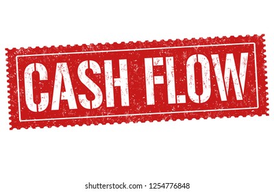 Cash flow sign or stamp on white background, vector illustration