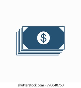 Cash flow solid icon flat style on white background.