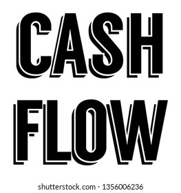 CASH FLOW stamp on white