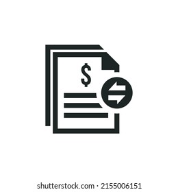 Icono de declaración de flujo de efectivo aislado en fondo blanco