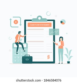 Cash flow statement illustration concept. Illustration for websites, landing pages, mobile applications, posters and banners.