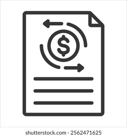 Cash Flow Statement Outline Icon Vector Illustration