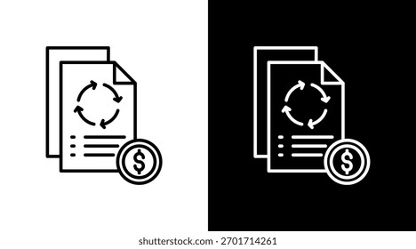 Cash Flow Statement White Icon Set Design