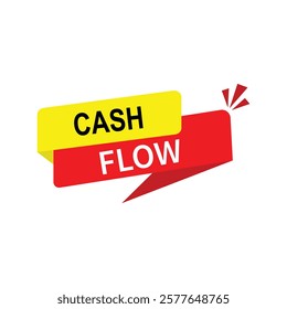 Cash flow text button on a speech bubble. Cash flow vector icon on white background.