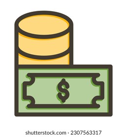 Cash Flow Thick Line Filled Colors For Personal And Commercial Use.
