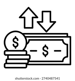 Cash flow or transaction activity icon
