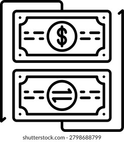 Cash Flow Variance Illustration vector Icon Design