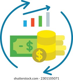 Cash Flow vector icon. Can be used for printing, mobile and web applications.