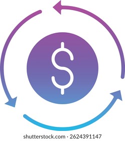 Cashflow-Vektorsymbol. Kann für Druck-, Mobil- und Web-Anwendungen verwendet werden.