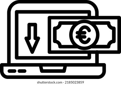 Cash Flow Vector Line Icon Design