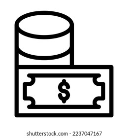 Cash Flow Vector Line Icon Design