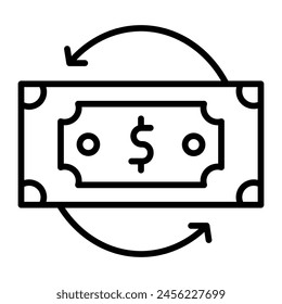 Diseño de iconos de línea de Vector de flujo de efectivo