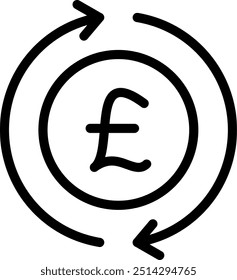 Cash Flow Vector Line Icon Element