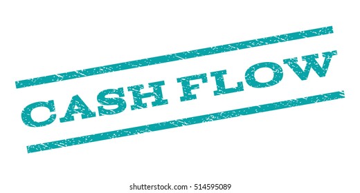 Cash Flow watermark stamp. Text tag between parallel lines with grunge design style. Rubber seal stamp with unclean texture. Vector color ink imprint on a white background.