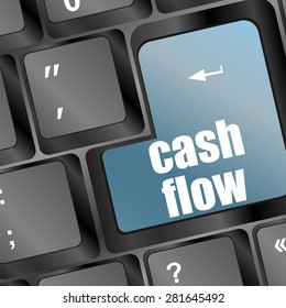 cash flow words button on keyboard keys vector