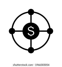 Flujo de efectivo, invertir, imagen vectorial de icono de red. También se puede usar para Finanzas y Dinero. Idóneo para aplicaciones web, aplicaciones móviles y medios impresos.