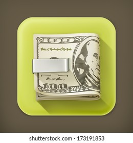 Cash folded in a money clip