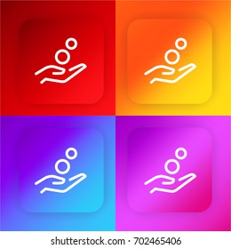 Cash four color gradient app icon set