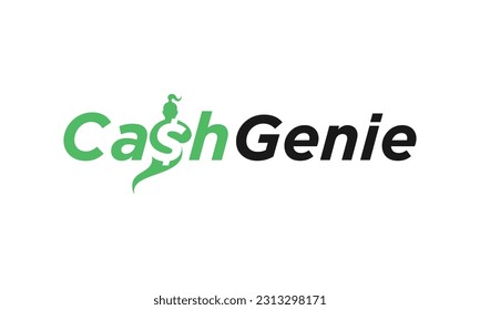 cash genie carries money. Business concept