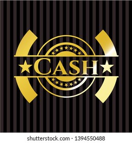 Cash gold badge. Vector Illustration. Detailed.