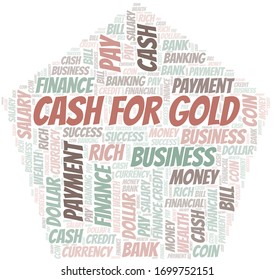 Cash For Gold typography vector word cloud.