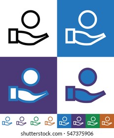 Cash In Hand Flat minimal Icon vector