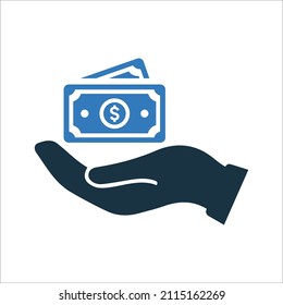 Icono de caja en mano. Ilustración vectorial simple editable.