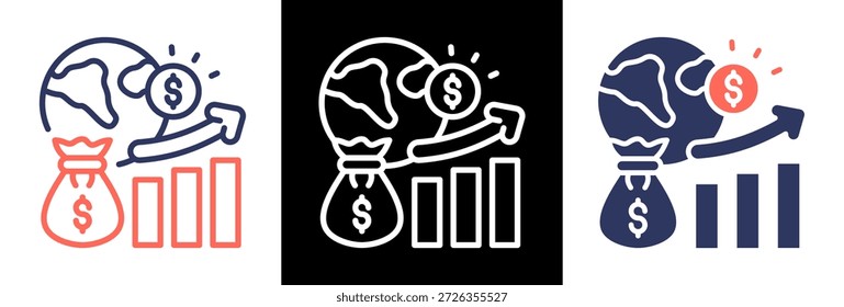 Icono de manejo de efectivo Ilustración vectorial triplestyle