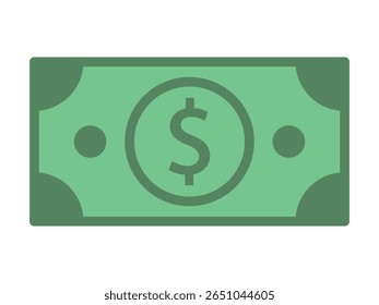 Cash icon. Colored vector illustration.