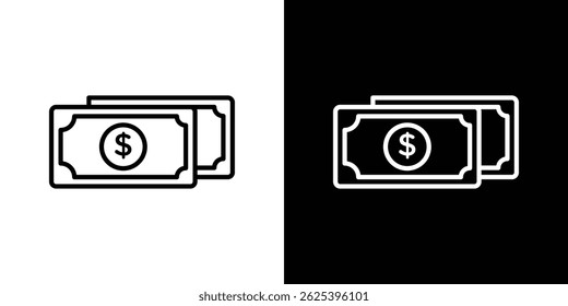 Cash icon concept stroke on white background