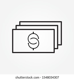 cash icon design in line style. paper moneyicon for perfect web and app