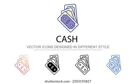 Cash icon design with white background stock illustration