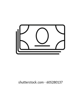 Cash icon. Dollar. Linear style. Isolated vector.