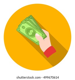 Cash icon in flat style isolated on white background. E-commerce symbol stock vector illustration.