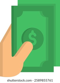 Cash Icon Flat Vector Illustration